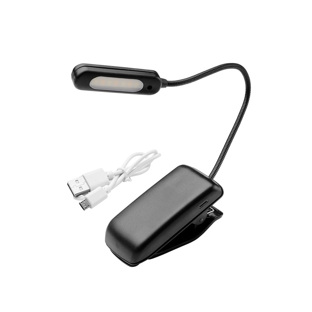 LED table/reading lamp, rechargeable battery (1,000 mAh), 30 lumens, with clip, 3 light tones and 3 brightness levels