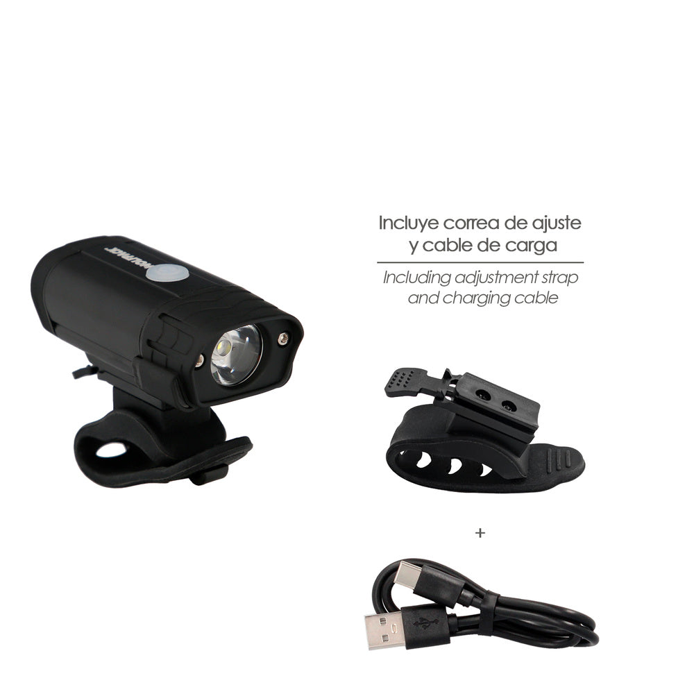 Luz led frontal para bicicleta / patinete 400 lúmenes (5 modos) batería recargable USB