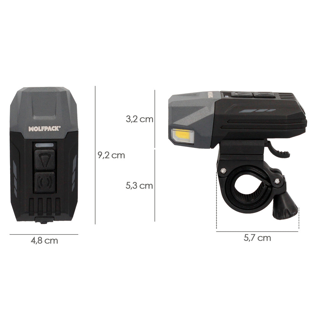 Luz led frontal para bicicleta / patinete 800 lúmenes (7 modos) batería recargable USB