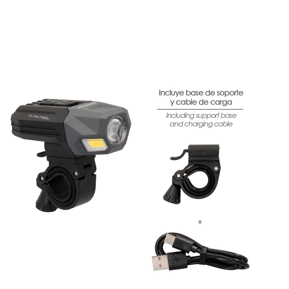Luz led frontal para bicicleta / patinete 800 lúmenes (7 modos) batería recargable USB