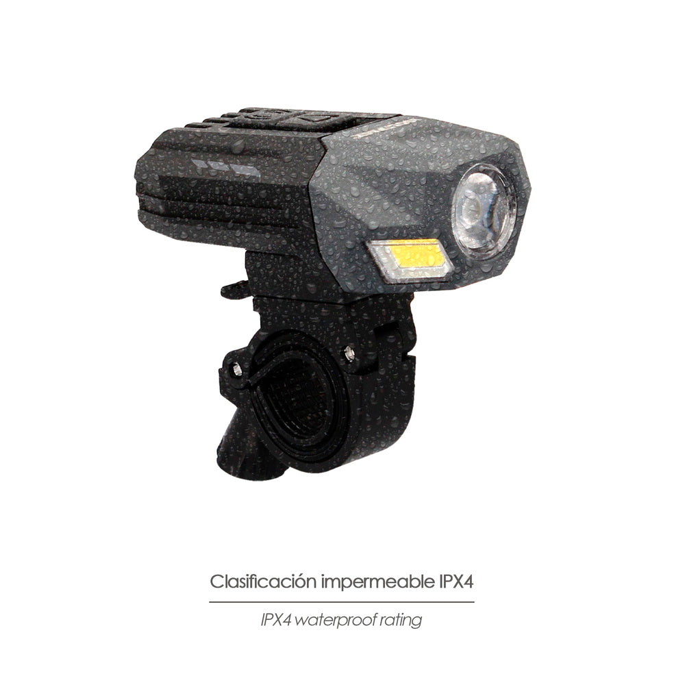 Luz led frontal para bicicleta / patinete 800 lúmenes (7 modos) batería recargable USB