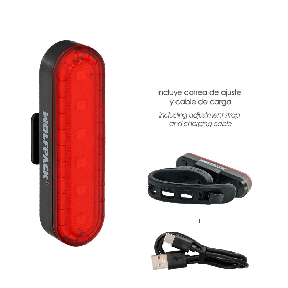 Luz led trasera para bicicleta / patinete 100 lúmenes (4 modos) batería recargable USB
