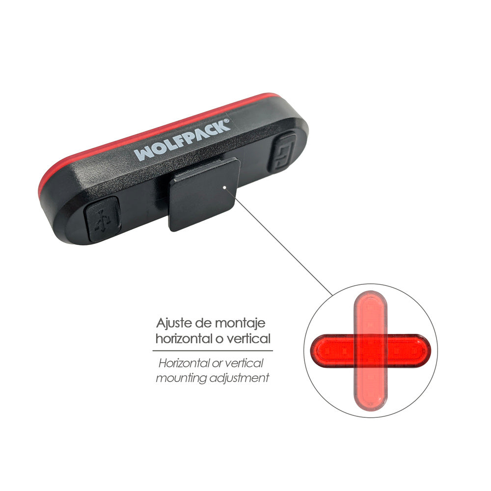 Luz led trasera para bicicleta / patinete 100 lúmenes (4 modos) batería recargable USB
