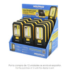 Lanterna LED profissional multifunções compacta, dobrável, a pilhas (3 AAA), 210 lúmenes, 2 modos de iluminação com íman e gancho