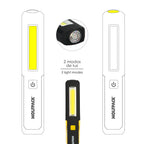 Rechargeable multi-function pen-style LED flashlight (900 mAh) 200 lumens with magnet, hook, and adjustable stand.