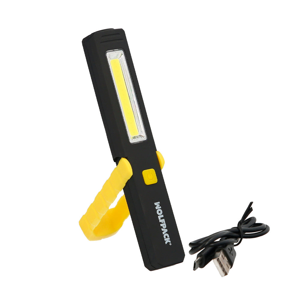 Lanterna led multifunções tipo caneta recarregável (900 mah) 200 lúmenes com íman, gancho e suporte ajustável.