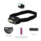 Adjustable 350 lumens LED headlamp with 4 modes, adjustable strap, 3 light modes. Strong, medium, and flash. 1200mAh