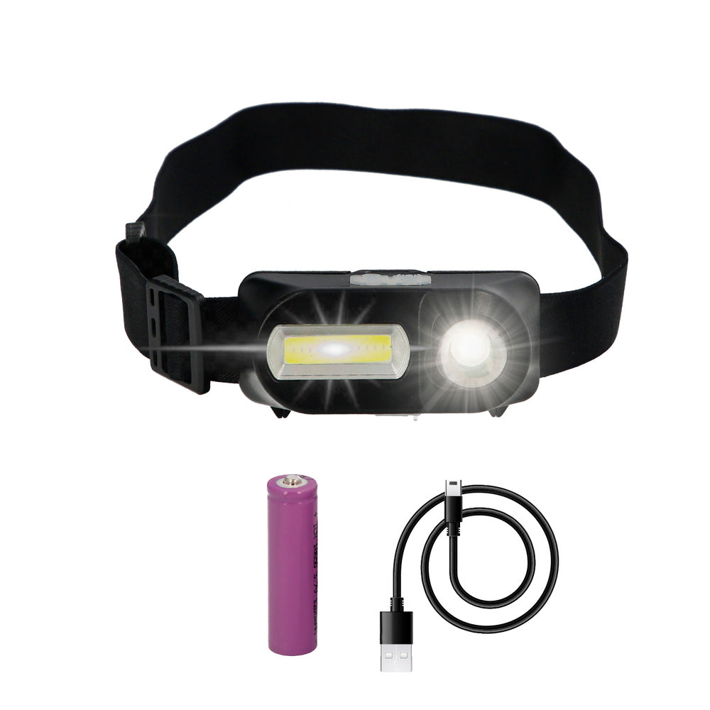 Lanterna LED frontal, cabeça ajustável, 350 lúmens, 4 modos, fita ajustável, 3 modos de luz. Forte, média e flash. 1200 mAh.
