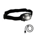 LED headlamp, lithium USB rechargeable. 3 light modes. 120 lum. On/off sensor.