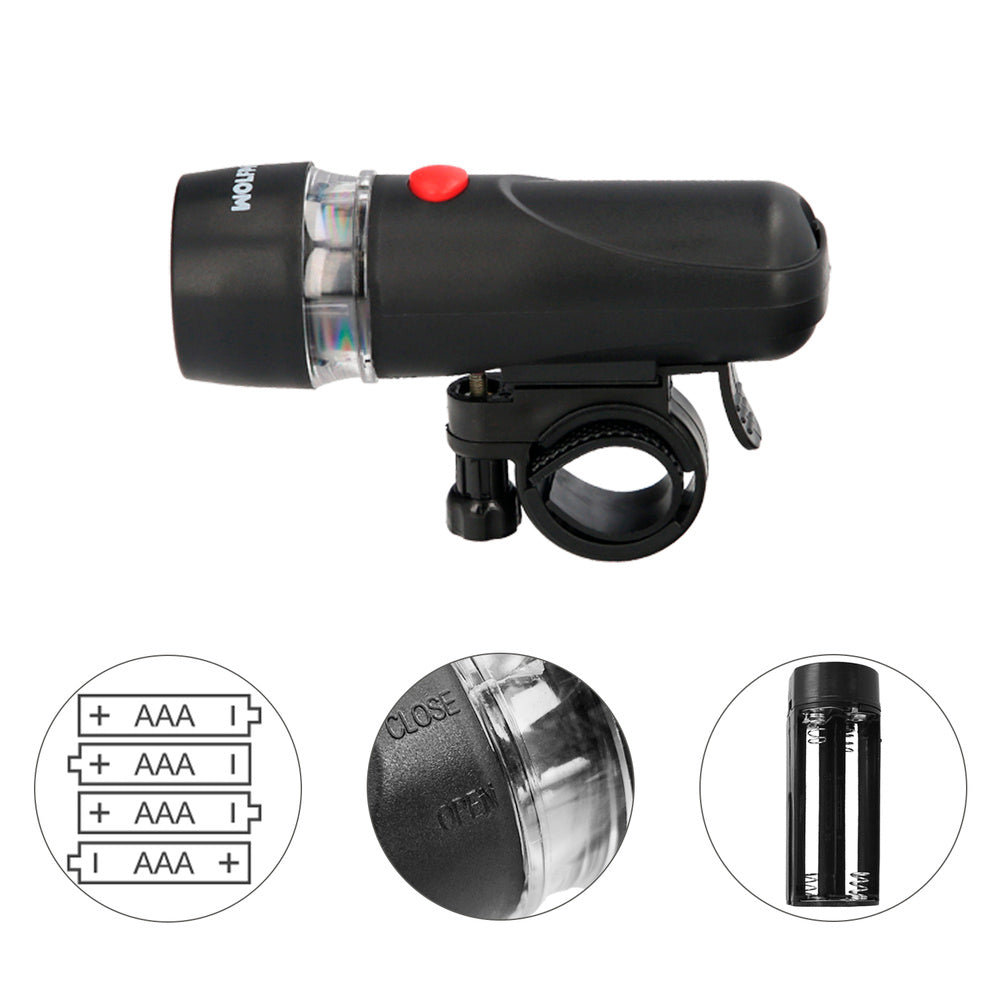 Kit de luzes LED dianteiras e traseiras para bicicleta/trotinete. Funcionamento a pilhas.