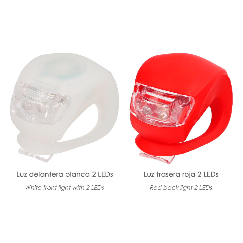 Kit de luz LED para bicicleta 2 luzes básicas. LEDs para bicicleta, luz para trotinete, luz de presença, luzes para bicicleta, LEDs para bicicleta