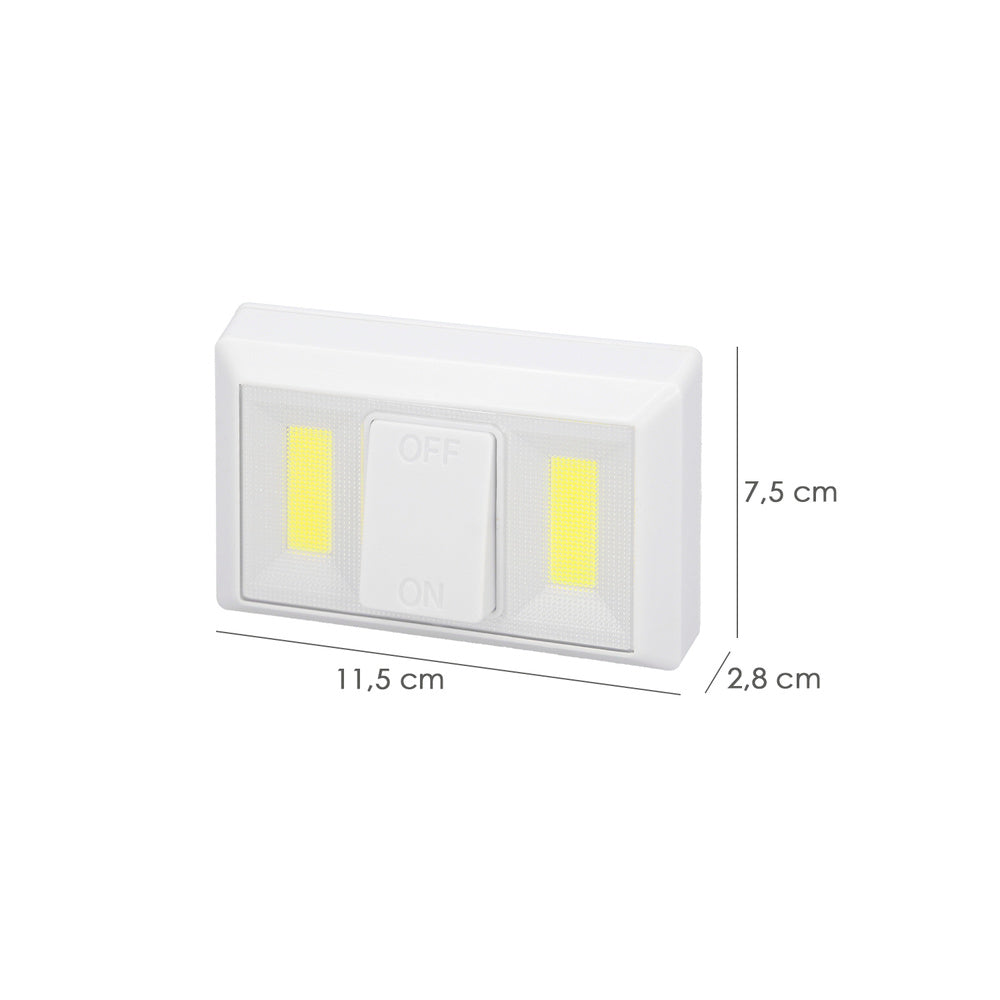 Lanterna / luzes LED para parede / armário a pilhas (4 AAA) 250 lúmens (fixação por adesivo, íman ou parafusos)