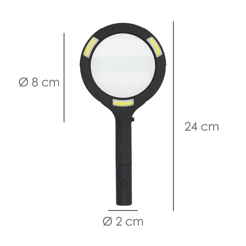 Lupa con LED 2,5x aumentos. lupa de mano, ø11cm lupa para leer, lupa de lectura, lupa con luz