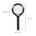 LED Magnifying Glass 2.5x Magnification. Handheld magnifier, ø11cm magnifying glass for reading, reading magnifier, magnifying glass with light