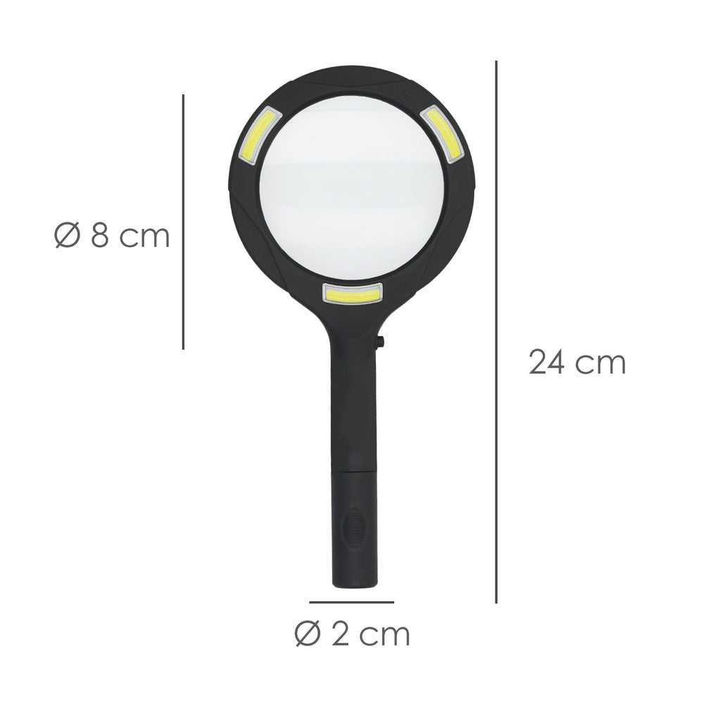 LED Magnifying Glass 2.5x Magnification. Handheld magnifier, ø11cm magnifying glass for reading, reading magnifier, magnifying glass with light