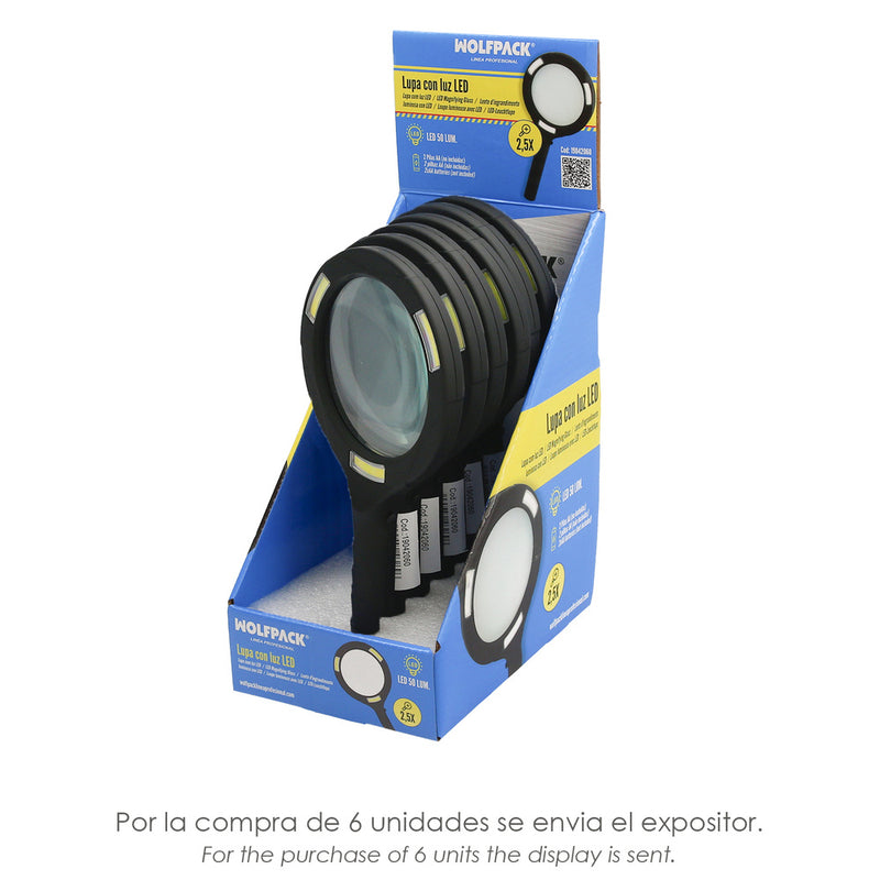 Lupa con LED 2,5x aumentos. lupa de mano, ø11cm lupa para leer, lupa de lectura, lupa con luz