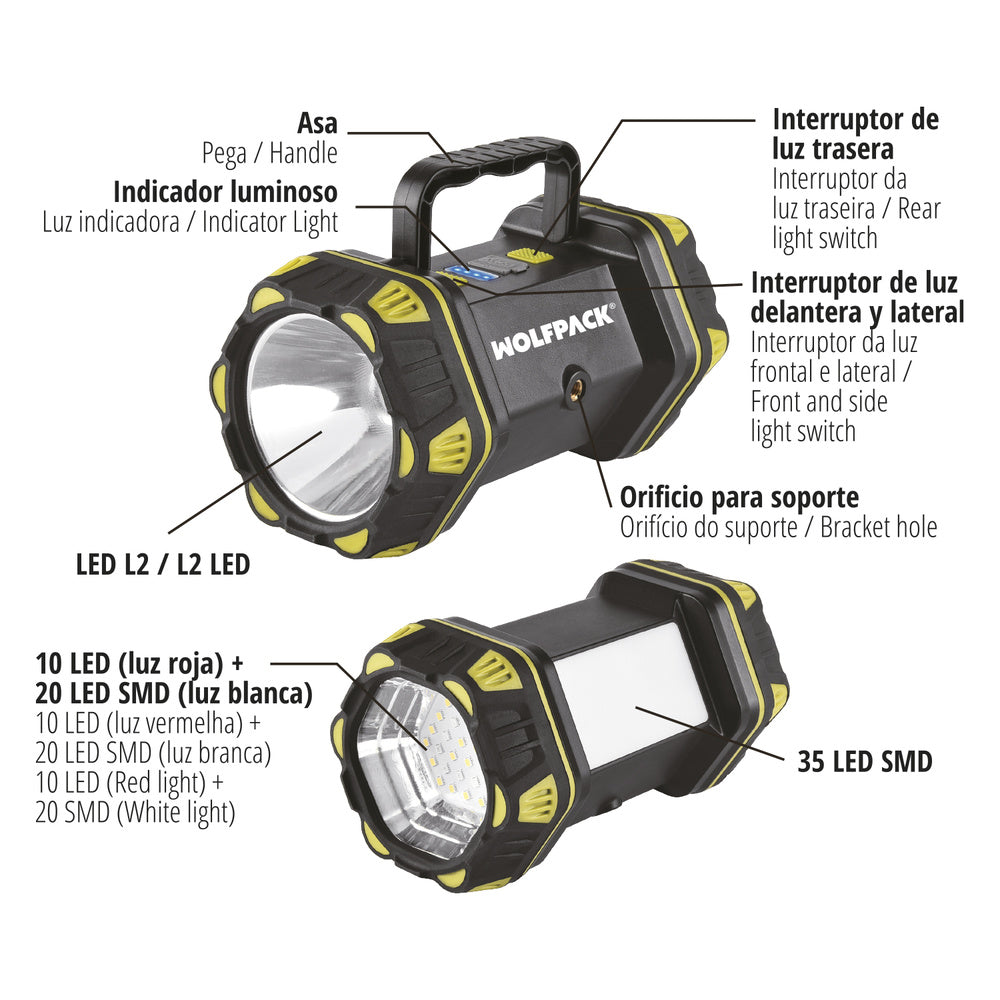 Rechargeable 3-in-1 400-lumen multipurpose LED flashlight
