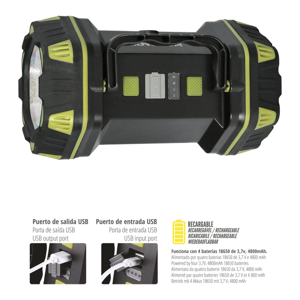 Rechargeable 3-in-1 400-lumen multipurpose LED flashlight