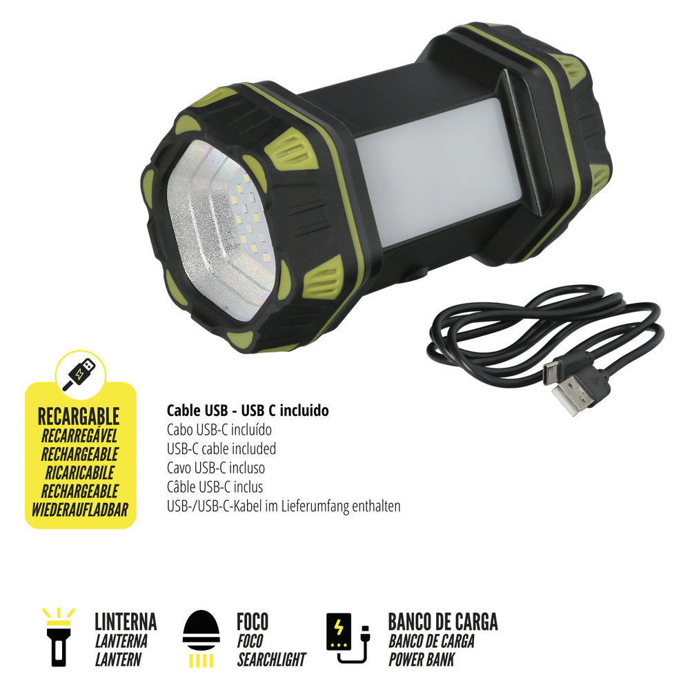 Rechargeable 3-in-1 400-lumen multipurpose LED flashlight