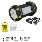 Rechargeable 3-in-1 400-lumen multipurpose LED flashlight