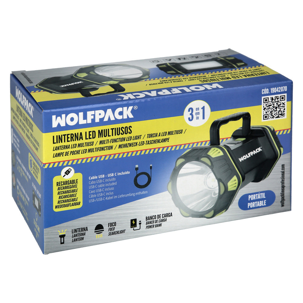 Rechargeable 3-in-1 400-lumen multipurpose LED flashlight