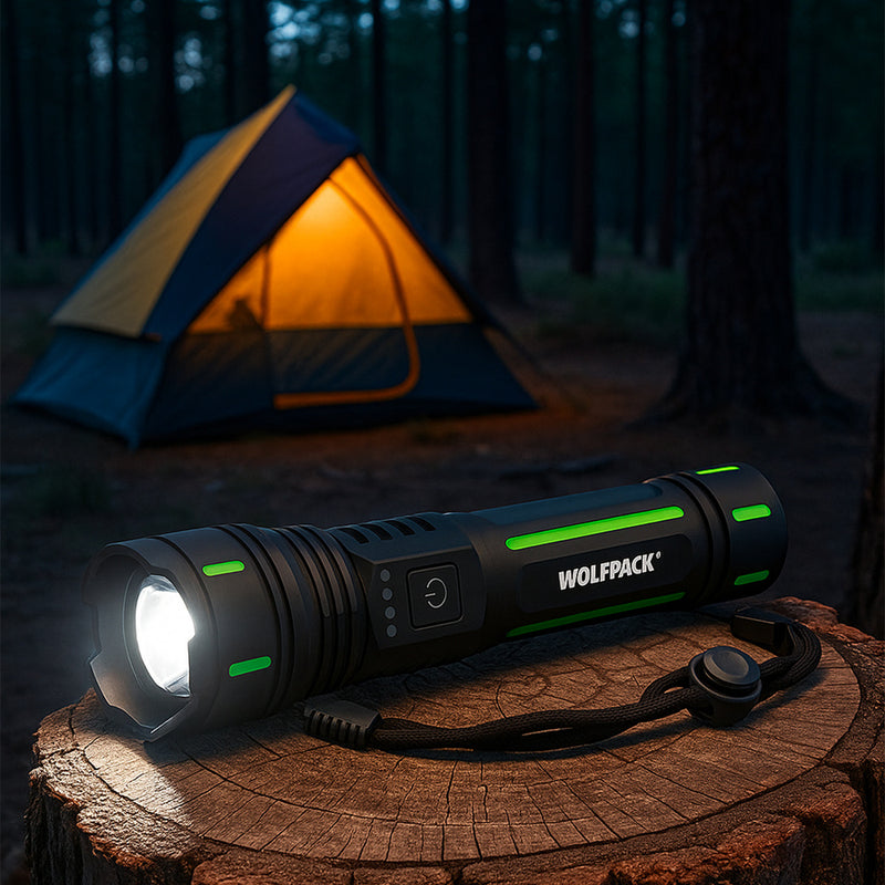 Linterna LED aluminio portatil recargable 800 lumenes