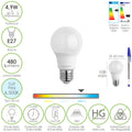 Lâmpada LED padrão rosca E27. 4.9 watt. Equivalente a 40 watt. 480 lúmenes. Luz fria (6500º k.)