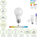 Lâmpada LED padrão rosca E27. 8 watt. Equivalente a 65 watt. 806 lúmens. Luz neutra (4000º k.)