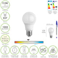 Standard E27 LED bulb. 9.5 watts. Equivalent to 75 watts. 1055 lumens. Neutral light (4000K).
