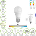 Lâmpada LED padrão rosca E27. 13,5 watt. Equivalente a 100 watt. 1521 lúmenes. Luz neutra (4000º k.)