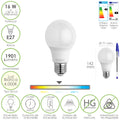Lâmpada LED padrão rosca E27. 16 watt. Equivalente a 130 watt. 1901 lúmenes. Luz branca 4000º K.