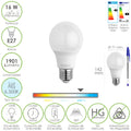 Lâmpada LED padrão, rosca E27. 16 watts. Equivalente a 130 watts. 1901 lúmenes. Luz fria 6500º k.)