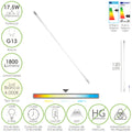 Tubo LED T8 120 cm 17,5 Watt. Equivalente a 130 Watt. 1800 lúmenes. Luz neutra 4000º k.