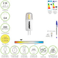 Lâmpada LED dicróica casquilho G4. 2 watt. Equivalente a 20 watt. 200 lúmenes. Luz quente (3000º k.).