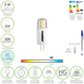 Lâmpada LED dicróica casquilho G4. 2 watt. Equivalente a 20 watt. 200 lúmenes. Luz fria (6500º k)