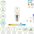 Lâmpada LED para frigorífico, casquilho E14. 1.5 watt. Equivalente a 15 watt. 136 lúmenes. Luz fria (6500º k.)