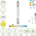 Bombilla halogena para focos rosca r7s. 120 watt. 2220 lumenes. Luz cálida (2850º k)