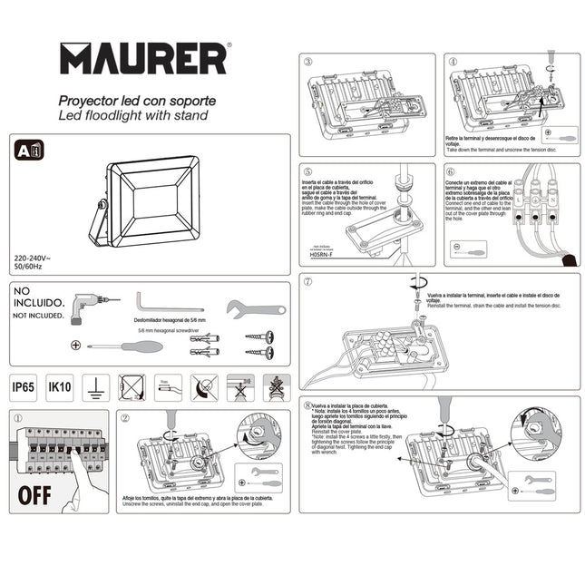 Foco LED plano potencia 20 watt. 1600 lumenes. luz blanca 4000ºk protección IP65. cuerpo aluminio. foco exteriores / interiores
