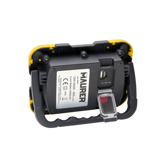 Foco LED plano recargable  10 watt. 800 lumenes luz blanca 4000ºk protección IP44. portatil proyector LED obras