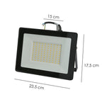 Flat LED spotlight 70 watt. 7700 lumens. 4000K white light IP65 protection.