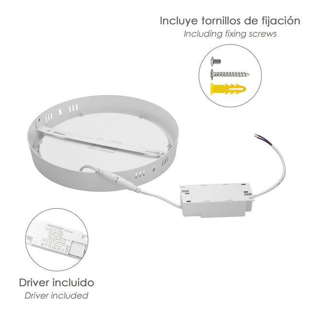 Downlight superficie LED 20 watt 1800 lumenes 6000K