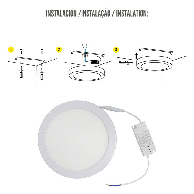 Downlight superficie LED 20 watt 1800 lumenes 4500K
