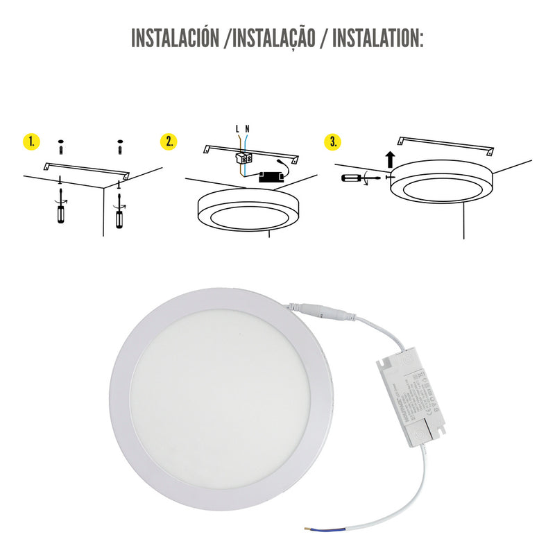 Downlight superficie LED 20 watt 1800 lumenes 3000K