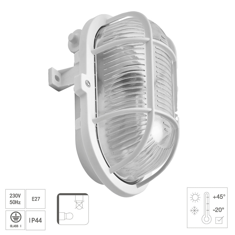 White ceiling light e27 ip44