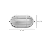 Plafonier industrial oval branco.