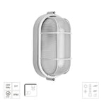 Plafonier industrial oval branco.