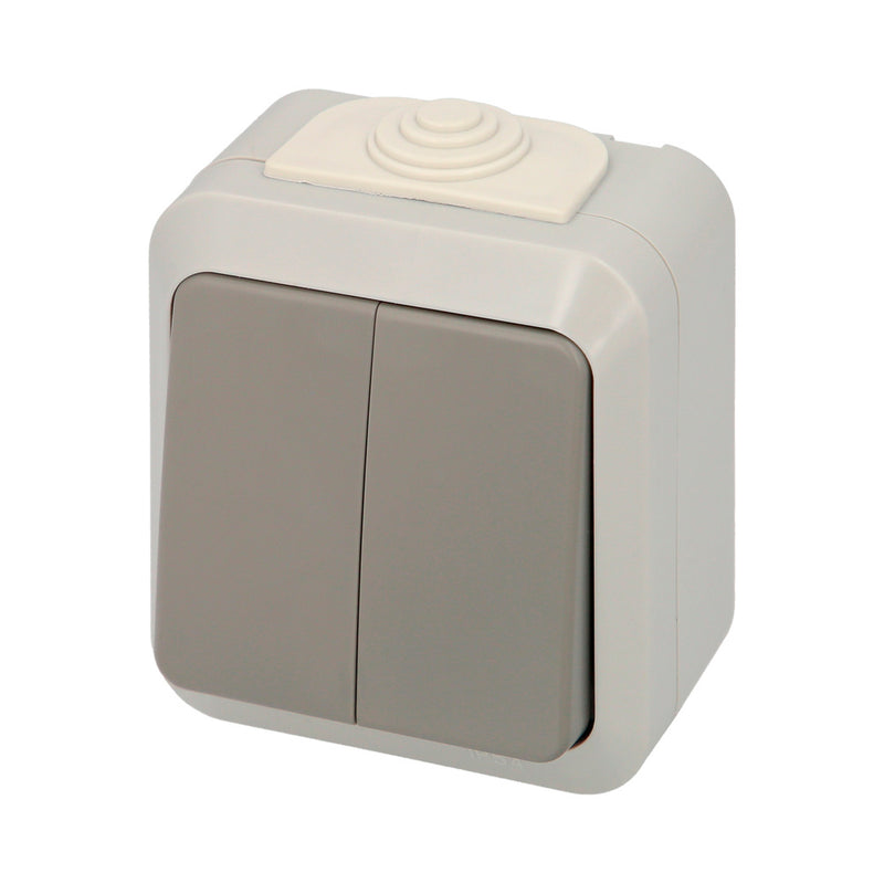 Interruptor / conmutado oryx  doble con tapa gris
