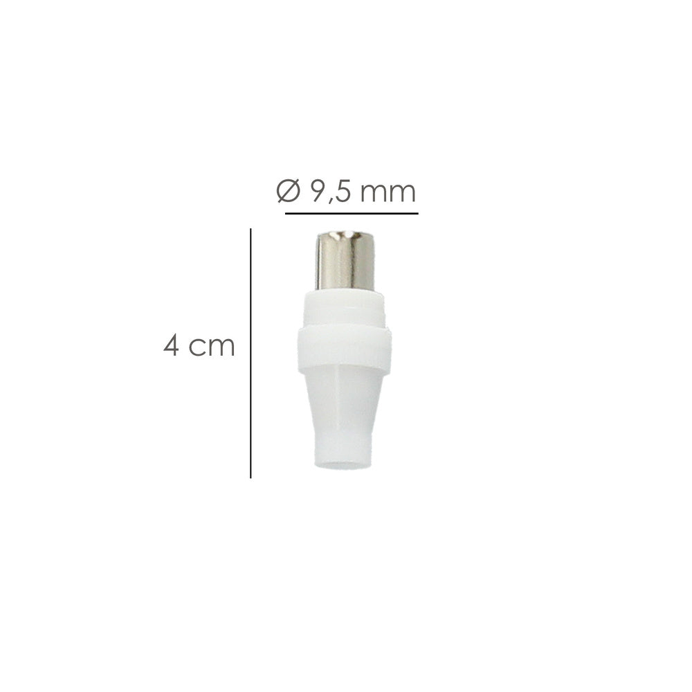 Straight male TV connector 9.5 mm
