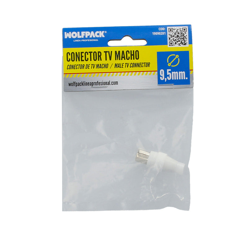 Conector TV macho recto 9,5 mm