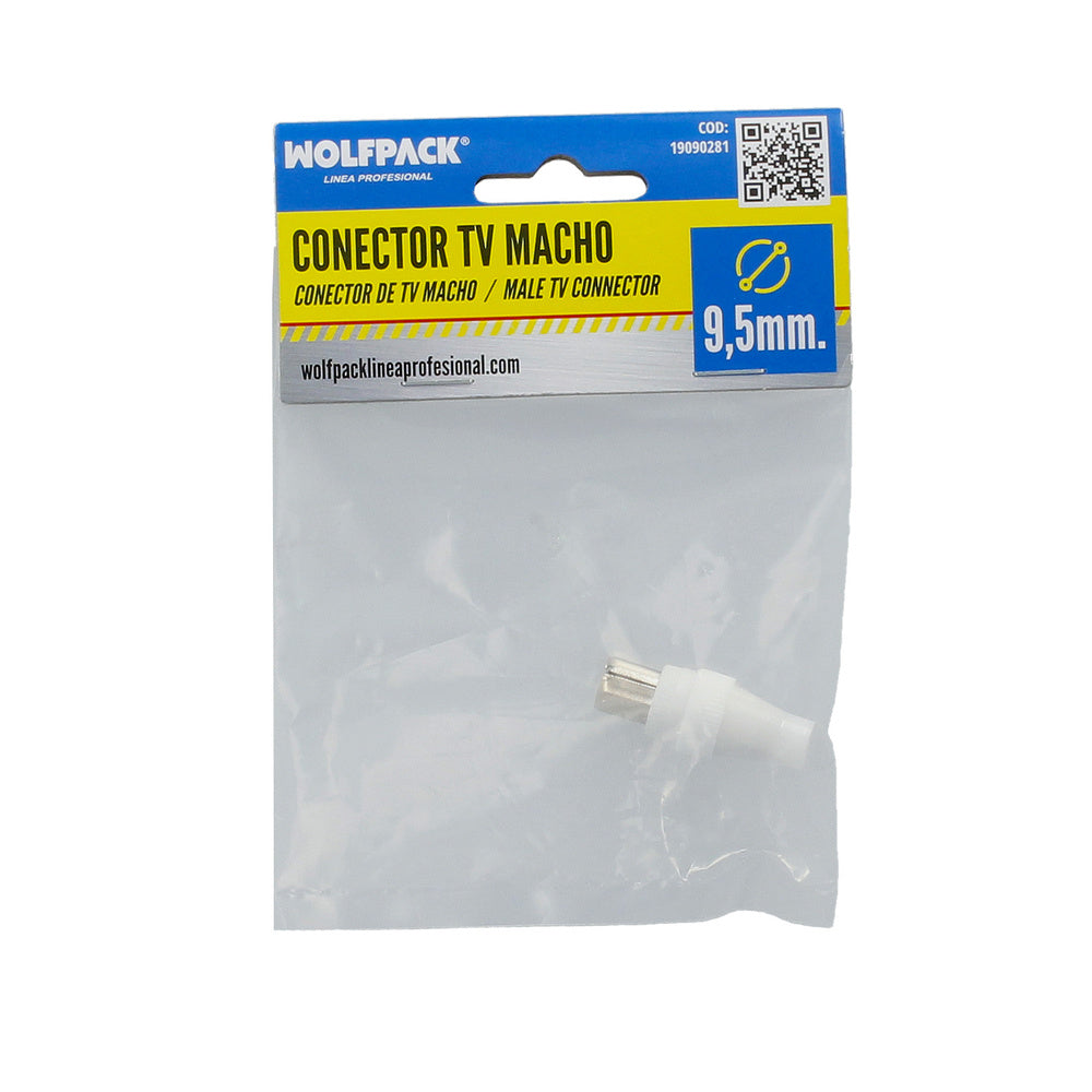 Straight male TV connector 9.5 mm